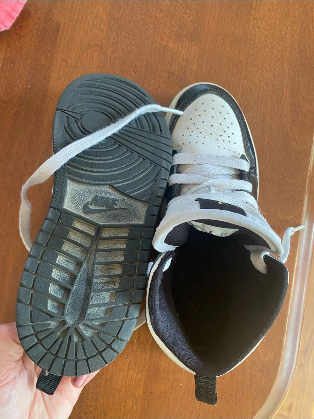 Nike Kids White, Black & Gold High-Top Sneakers